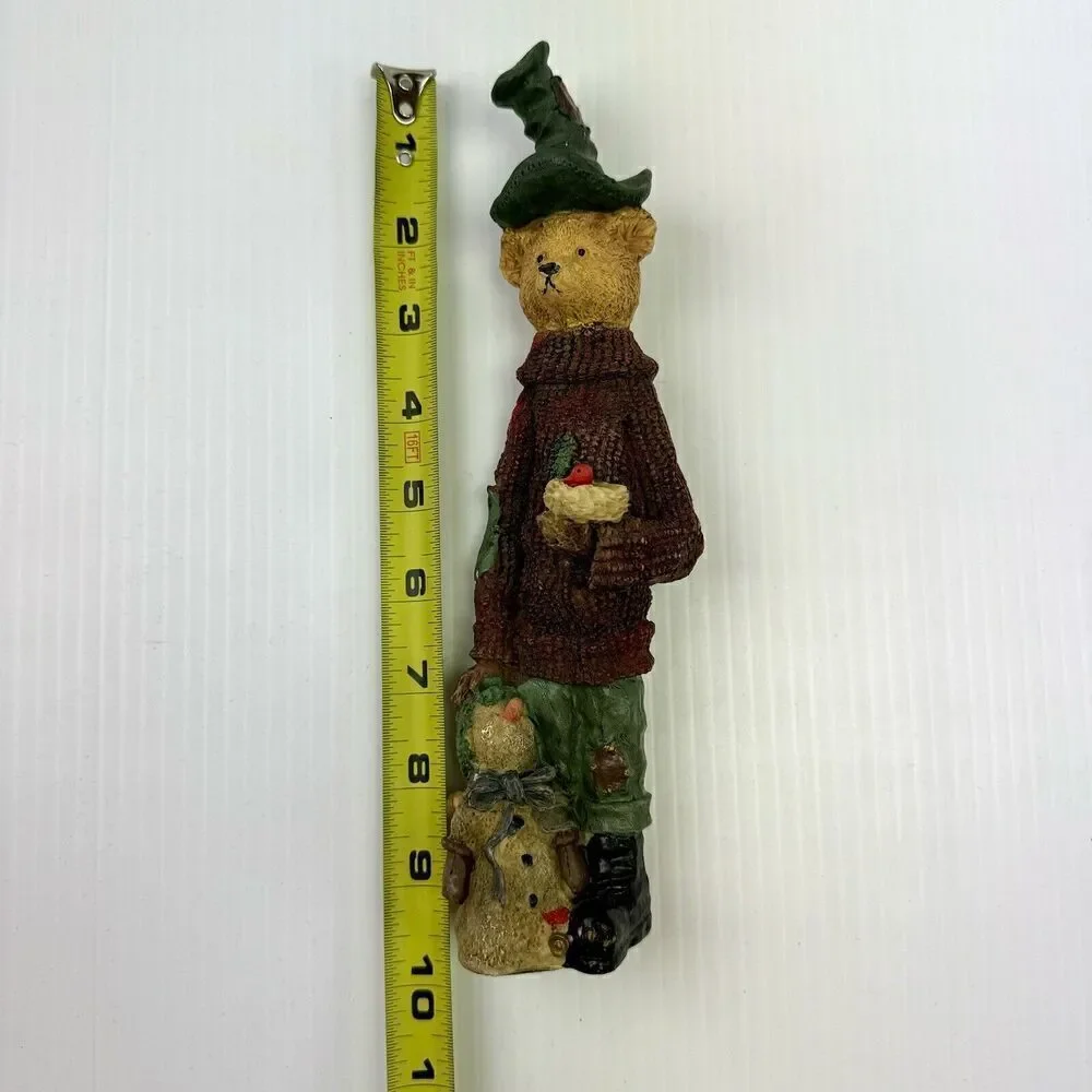 Boyds Bears Tall Bear Statue In Sweater With Snowman Vintage Collection